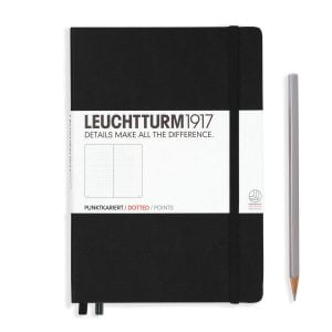 Leuchtturm1917 Hardcover 249 pg – Dot Grid A5 Notebook – Black