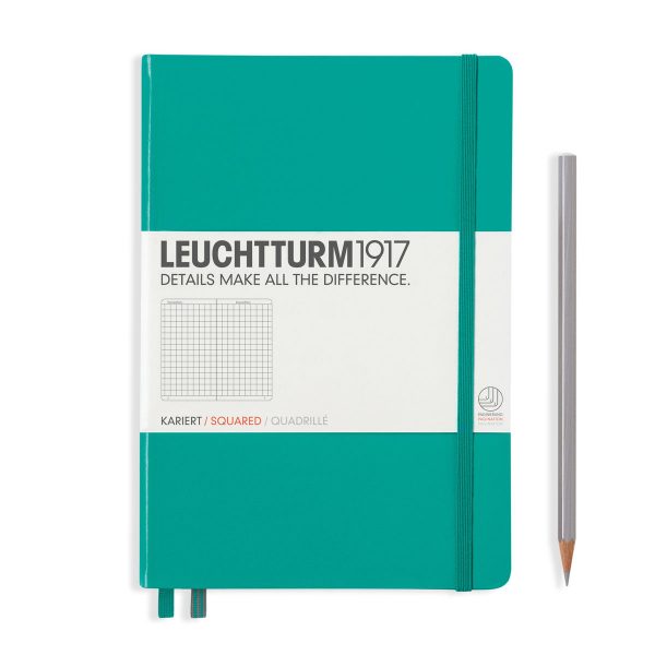 Emerald Leuchtturm Notebook Medium A5 Hardcover Squared Grid