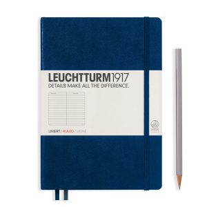 Leuchtturm1917 Hardcover 249 pg – Ruled Lines A5 Notebook – Navy