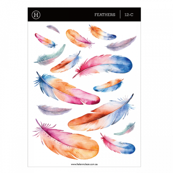 Stickers Feathers Sheet A6 CLEAR 15