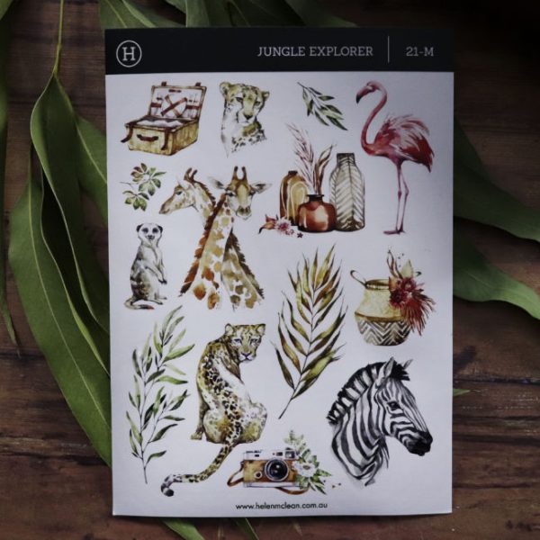 jungle themed planner stickers