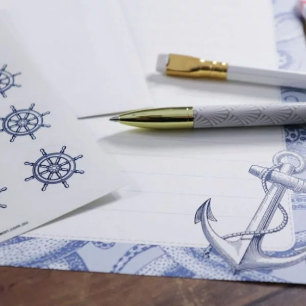 letter writing stationery nautical set