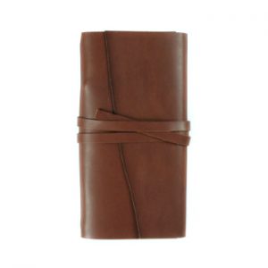 Slim Wrap – Tie Closure in Cognac  Leather Cover