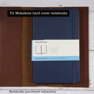 Moleskine Leather Cover – Elastic Closure in Cognac