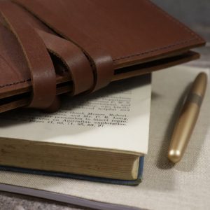 A5 Tie Closure – Cognac Brown – Leather Notebook Cover