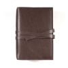 espresso leather notebook cover with tie A5