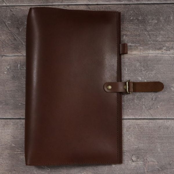 leather travel map planner cover closed