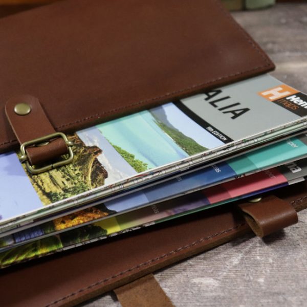 leather travel map planner cover featured