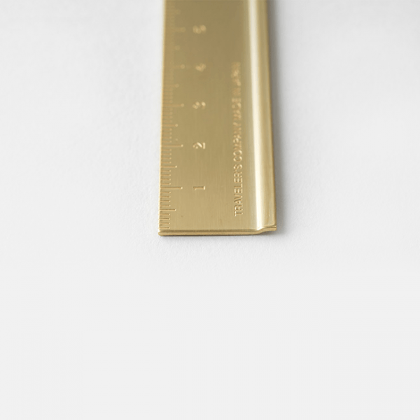 brass ruler travelers company stationery detail
