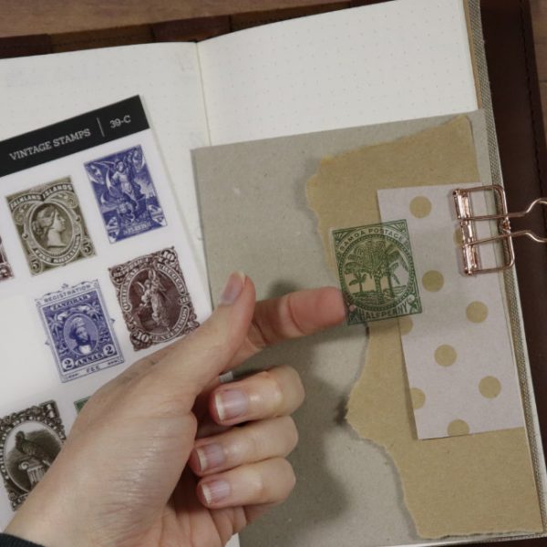 clear vintage stamps sticker sheet usage