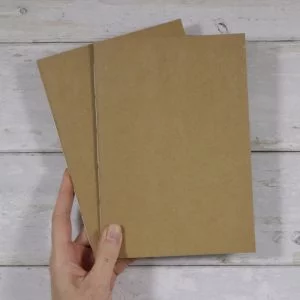 A5 KRAFT Cover – Grid Notebook 64 pg – 2 pack
