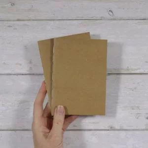 A6 KRAFT Cover – Grid Notebook 64 pg – 2 pack
