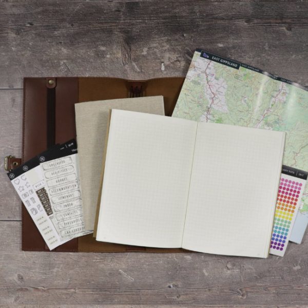leather travel planner complete set layout 1
