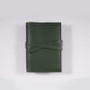 A6 leather notebook cover tie forest
