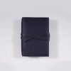 A6 leather notebook cover tie navy