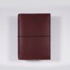 B6 leather notebook cover elastic mahogany