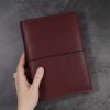 leather notebook cover elastic mahogany held