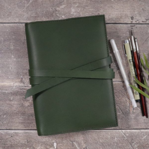 leather notebook cover tie forest insitu
