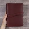 leather notebook cover tie mahogany held