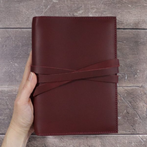 leather notebook cover tie mahogany held