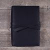 leather notebook cover tie navy