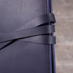 Moleskine Leather Cover – Tie Closure in Navy