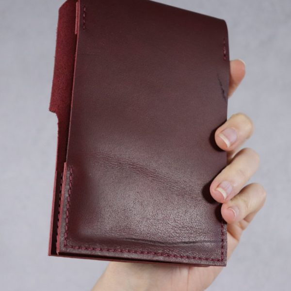 leather reporter flip notebook cover mahogany back