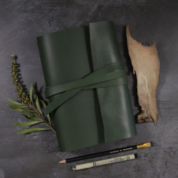 leather wrap notebook cover wrap forest insitu
