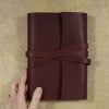 leather wrap notebook cover wrap mahogany hand