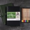 stillman and birn watercolour gift set leather cover forest closed