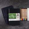 stillman and birn watercolour gift set leather cover navy closed