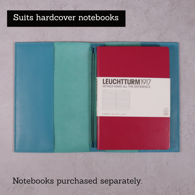 teal blue leather journal suits hardcover notebooks