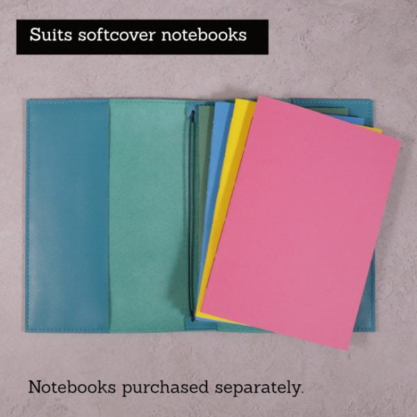 teal blue leather journal suits softcover notebooks 1