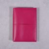 B6 fuchsia pink leather journal with fuchsia elastic closure