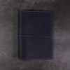 B6 navy and teal leather notebook closed elastic