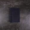 Pocket navy and teal leather notebook closed elastic