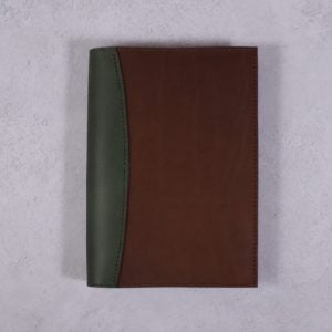 A5 Deluxe Leather Journal Cover – Forest & Cognac Brown