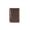 Pocket espresso leather notebook cover with elastic