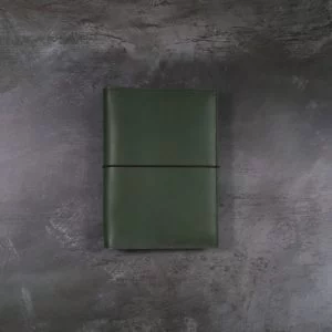 Pocket Size in Forest Green – Leather Cover with Elastic Closure