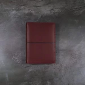 Pocket Size in Mahogany Red – Leather Cover with Elastic Closure
