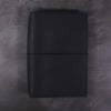 A5 black leather journal with elastic closure