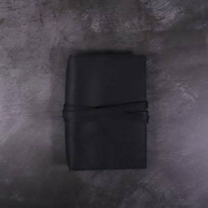 A6 Classic – Tie Closure in Black Leather Cover