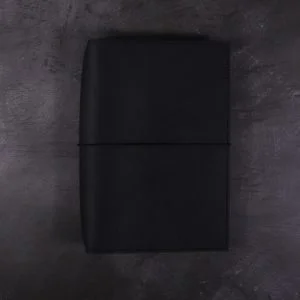 Black Leather A5 Journal with Elastic Closure