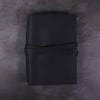 B6 black leather journal with tie