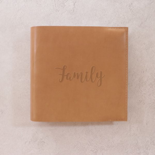 family emboss photo album nude leather