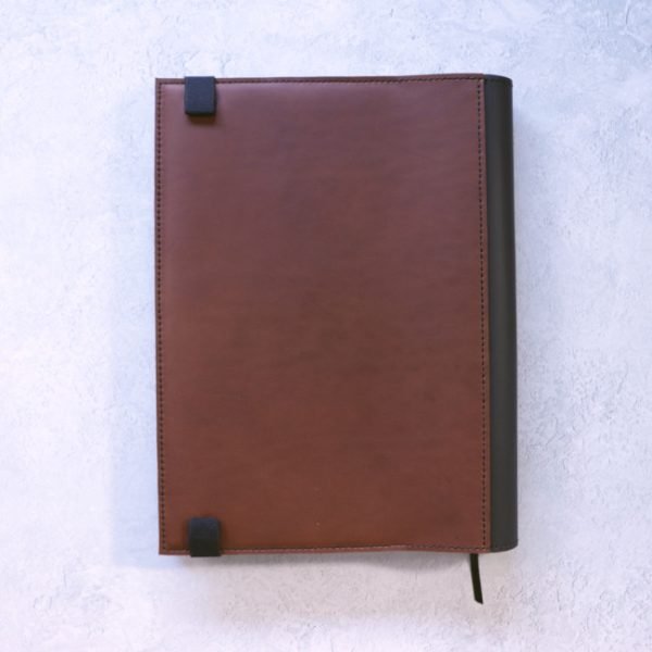 leather A4 cover work folio black back