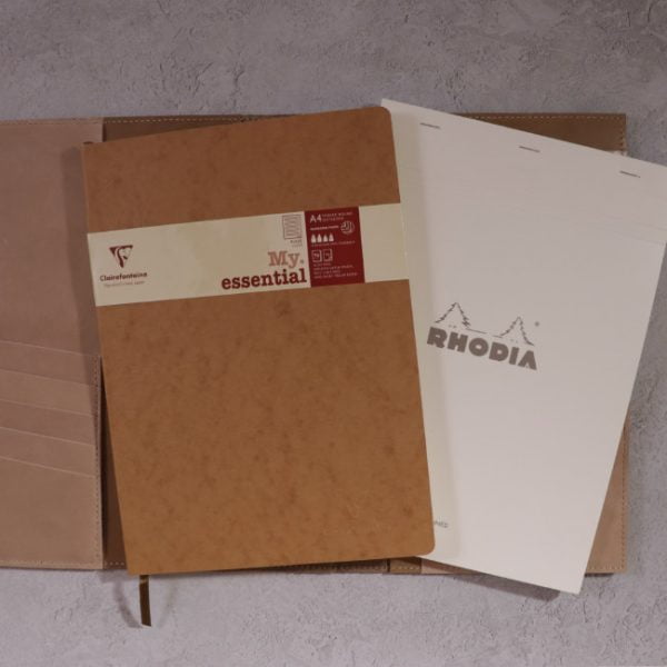 leather A4 cover work folio nude choices