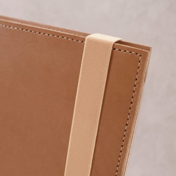 leather A4 cover work folio nude detail