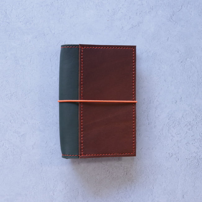 Field Notes Leather Cover - Forest Green & Cognac Brown
