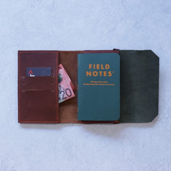 leather notebook wallet everyday carry inside usage
